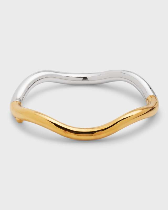 18K Gold Plated and Sterling Silver Wave Bracelet